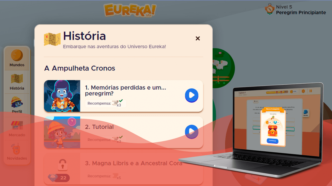 Demonstraçao tela da plataforma eureka